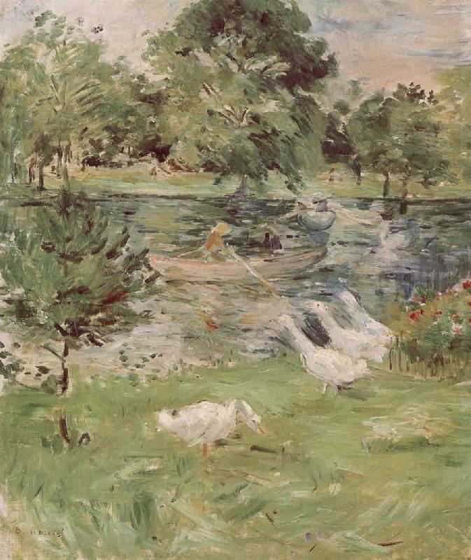 Berthe Morisot The Girl is rowing and goose oil painting picture